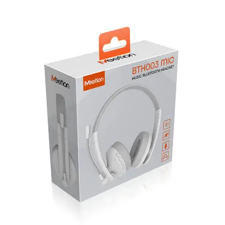 Meetion BTH003 White USB Headset – Omnidirectional Mic, Wired