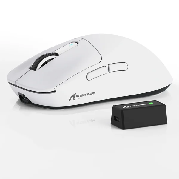 Attack Shark X3 PRO Tri-Mode Lightweight Gaming Mouse with 4K Polling Dongle – White
