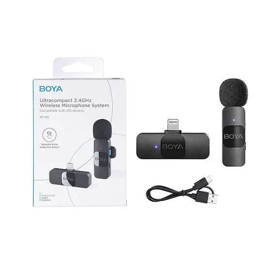 BOYA BY-V1 Wireless Microphone – Single, For iOS