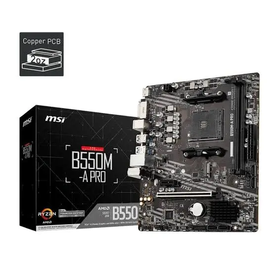 MSI B550M A PRO MAX WiFi AMD AM4 DDR4 microATX Motherboard – PCIe 4.0, Ryzen 5000 Ready