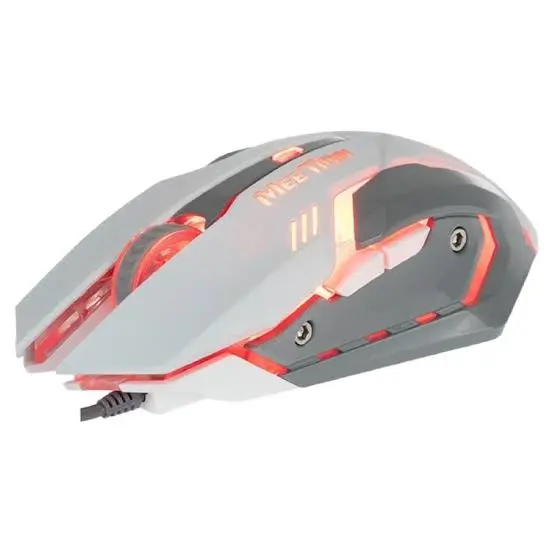 Meetion M915 White Gaming Mouse – 4-Color Backlight, Max 2400 DPI, USB Wired