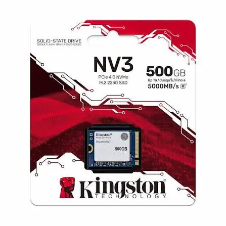 Kingston NV3 500GB NVMe M.2 2280 PCIe Gen4x4 SSD – Up to 5000MB/s Read, 3000MB/s Write, High-Speed Internal SSD