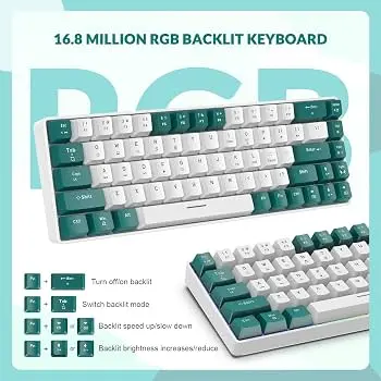 Ziyoulang ZK150 Magnetic Switch Mechanical Keyboard – Full-Size, Two-Tone Green/White Keycaps