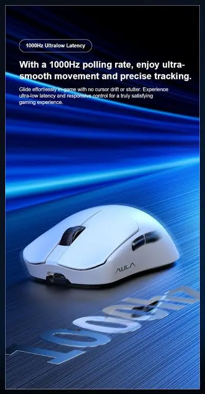 AULA SC380 Pro PAW3311 12000DPI Wireless Gaming Mouse with Dock White