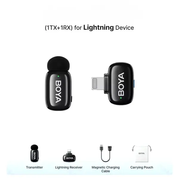 BOYA MINI 2-07 Wireless Microphone – For iOS Only, Single Mic Without Powerbank
