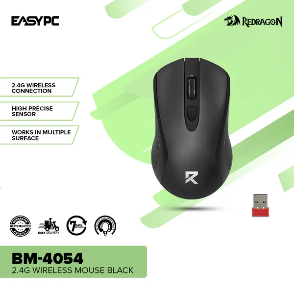 Redragon BM-4054 Wireless Mouse 4000 DPI 2.4GHz USB Optical Mouse for Laptop PC Office Gaming