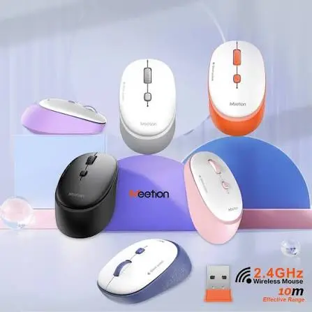 Meetion R571 White Silent Wireless Mouse – 2.4G, 1600 DPI, 3-Button