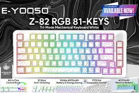 E-YOOSO Z-82 TRI MODE RGB Mechanical Keyboard White
