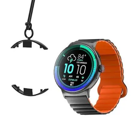 Faster NERV Watch 4 Pro Smart Watch – 1.43" AMOLED Display, Always-On Display, 3-in-1 Silicon & Chain Strap with Locket