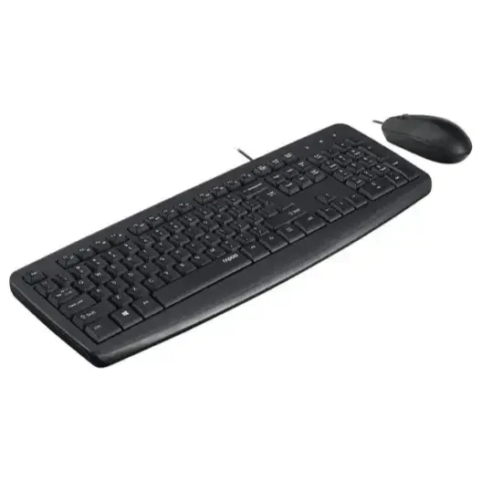 Rapoo NX1600 Wired Keyboard & Mouse Combo – Full-Size Spill-Resistant Keyboard with Palm Rest & 1000 DPI Mouse
