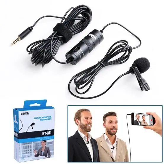 BOYA BY-M1 Lavalier Microphone – Omnidirectional Condenser Mic, 6m Cable, 3.5mm TRRS, Camera & Smartphone
