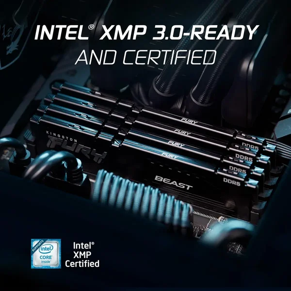Kingston FURY Beast 16GB DDR5 6000MHz CL36 Desktop Gaming RAM – Non-RGB, Intel XMP/AMD EXPO