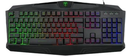 T-Dagger Tanker Rainbow TGK106 Wired Gaming Keyboard 104 Key RGB Backlit USB Keyboard