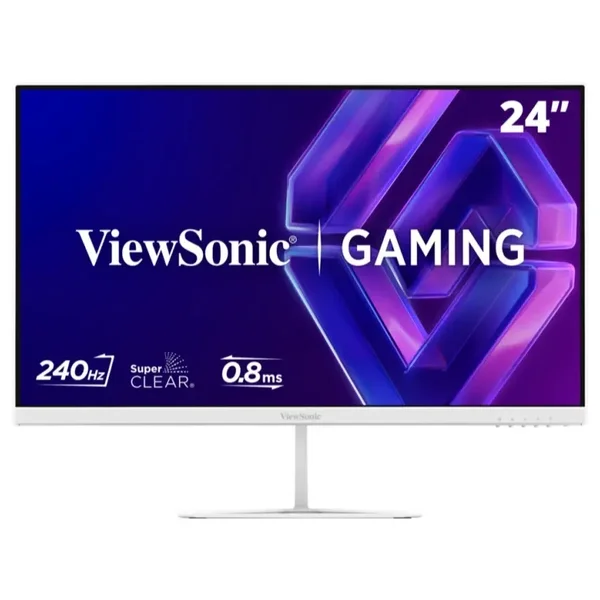 ViewSonic VX24G30-W 24" Gaming Monitor – 240Hz, IPS, FHD, NVIDIA G-Sync Compatible, HDR10, White