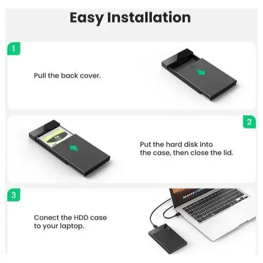 UGREEN 2.5 Inch Hard Drive Enclosure Box USB External Case for SATA