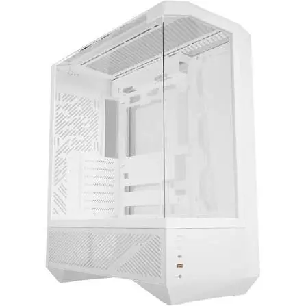 Darkflash DY460 ATX Full Tower Gaming PC Case White - Triple Tempered Glass Panoramic Cabinet, Supports RTX 4090 & 400mm GPU, USB Type-C