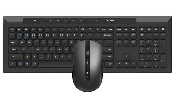 Rapoo 8210M Multi-Mode Wireless Keyboard & Mouse Combo – Bluetooth & 2.4GHz, Spill-Resistant, Silent Mouse