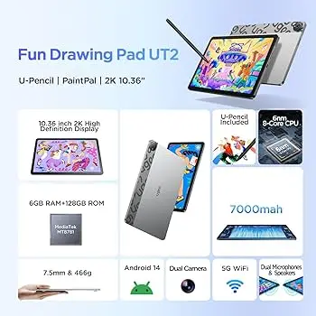 UGEE UT2 Android Drawing Display Tablet 14.25" 2.4K Standalone Graphics Tablet
