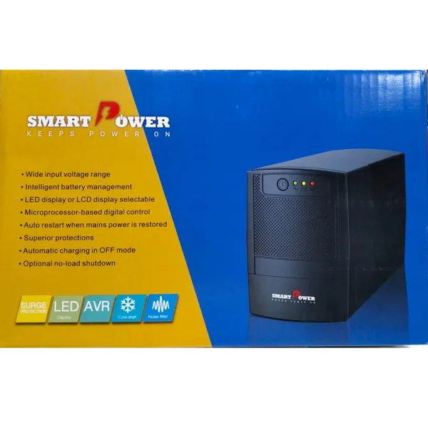 Smart Power UPS 650VA 390W Line Interactive Backup UPS for PC, Router & Office Equipment