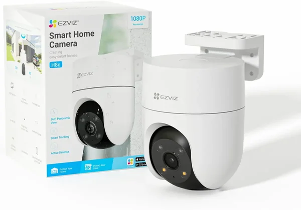 EZVIZ H8C 3MP 2K+ WiFi Pan & Tilt Outdoor Security Camera – 360° Coverage, AI Human Detection, Auto Tracking, Night Vision