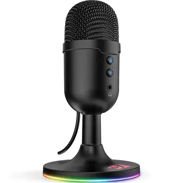 Redragon PULSAR GM303 USB RGB Streaming Microphone One Click Noise Control 360° Omnidirectional Gaming Condenser Mic for PC Podcast & YouTube