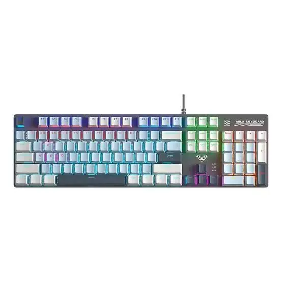 AULA S500 104-Key Light Blue Wired Mechanical Gaming Keyboard - Blue Switch, Full-Size