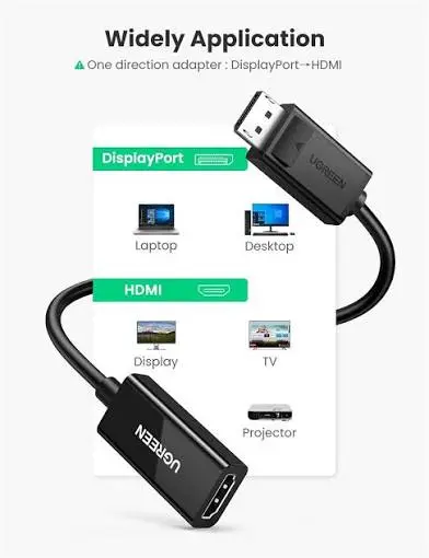 UGREEN DisplayPort Male to HDMI Female Converter 4K 2K 60Hz Video Adapter for Laptop Monitor