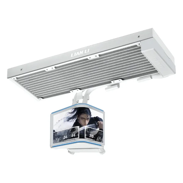 Lian Li GHS2OLDC36NW HydroShift II OLED Curved 360 Fanless 360mm AIO Liquid CPU Cooler – White, OLED Display Pump Head, New Launch