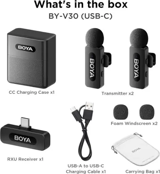 BOYA BY-V30 Dual Wireless Microphone – For Type-C Only