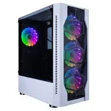 SONIC R28 White Gaming Case With 3 RGB Fans & Tempered Glass Side Panel