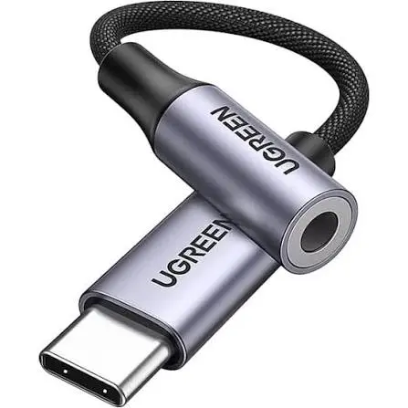 UGREEN USB-C to 3.5mm Audio Cable 10cm – Aluminum Shell Braided Headphone Adapter