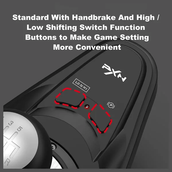 PXN A7 Gaming Gear Shifter 6+1 Manual with Handbrake Button – PC Racing Simulator Shifter Plug & Play