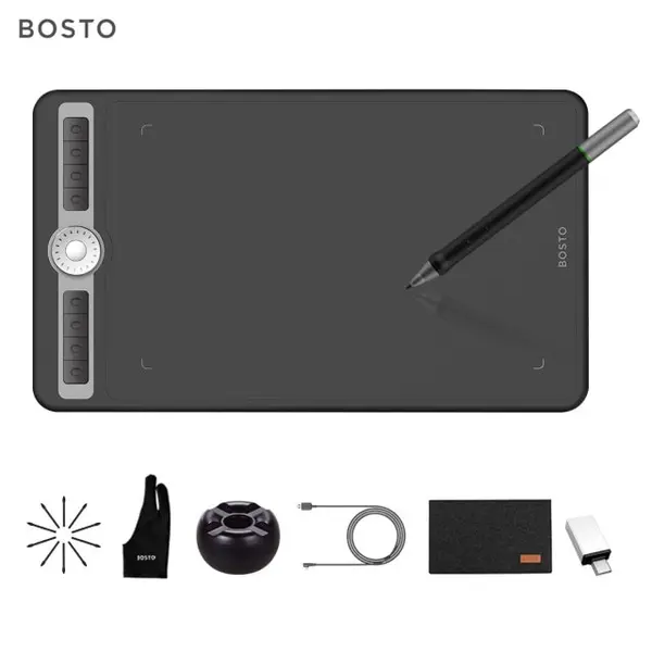 BOSTO T1060TKD 16K Drawing Tablet 10x6” Graphics Tablet with 16384 Pressure Levels & Dial Controller