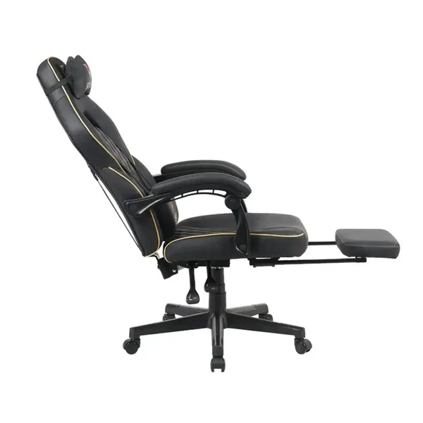 GFURY GF-KW-G6468-1 Gaming Chair – Fabric, Black + Golden, 2D Armrest, Butterfly Mechanism