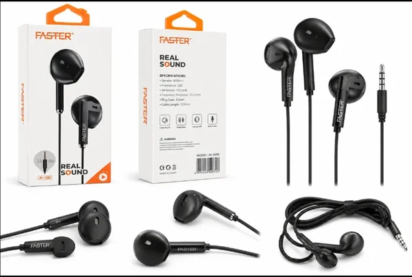 Faster J25 Wired Earphones – 3.5mm, Pure Sound, Comfort Fit, Widely Compatible