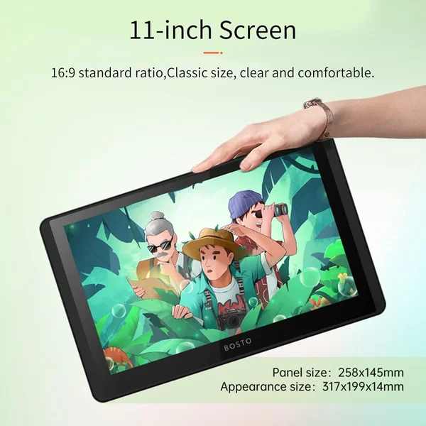 BOSTO P120 11.6" Pen Display Drawing Tablet – Draw Directly on Screen for Illustration & Design
