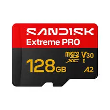 SanDisk Extreme PRO 128GB microSDXC UHS-I Memory Card – Up to 250MB/s, 5K Video, A2, U3, V30