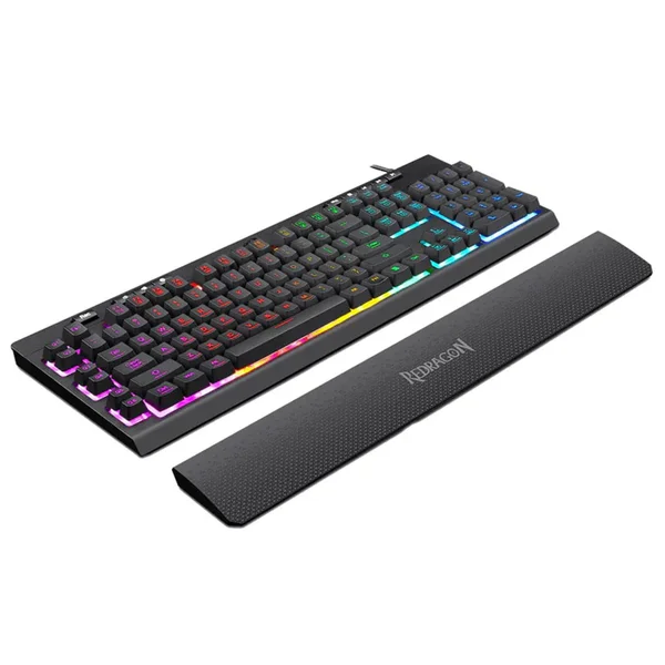 Redragon SHIVA K512 RGB Wired Gaming Keyboard with 6 Macro Keys, Multimedia Controls, Anti-Ghosting & Detachable Wrist Rest