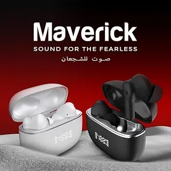 Faster Maverick Wireless Earbuds – Quad Mic ENC, Digital LED Display, Bluetooth v5.4, Up to 20 Hrs Playtime