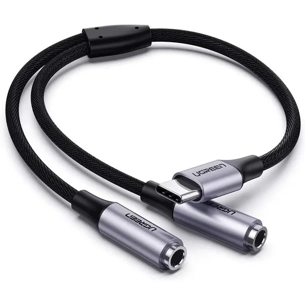 UGREEN USB Type-C to Dual 3.5mm Female Audio Adapter | USB-C to Headphone & Microphone Splitter | Hi-Fi DAC Audio Converter for Laptop, Smartphone & Gaming Headset