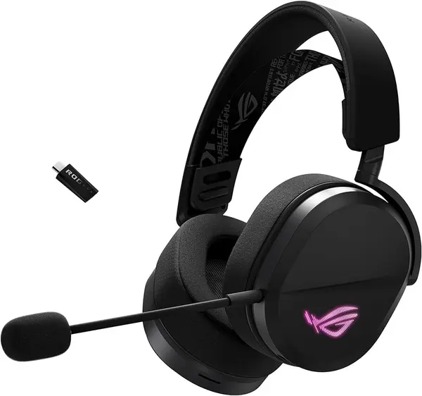 ASUS ROG Pelta A501 Black Wireless Gaming Headset Tri-Mode Connectivity 7.1 Surround Sound Gaming Headphones for PC & Console