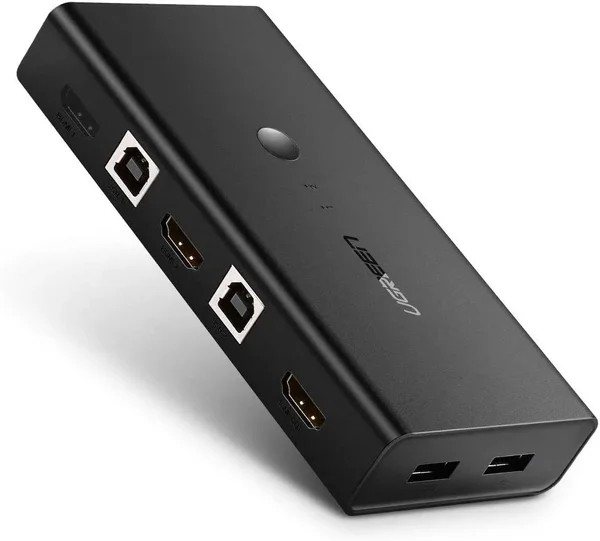 Ugreen 50744 KVM Switch 2-in-1-Out 4K HDMI Switcher – Share One Monitor Between Two PCs