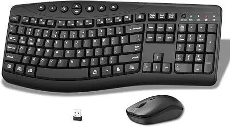 Rapoo X1960 Wireless Keyboard & Mouse Combo – 2.4GHz Full-Size Keyboard with Palm Rest, 1000 DPI Mouse
