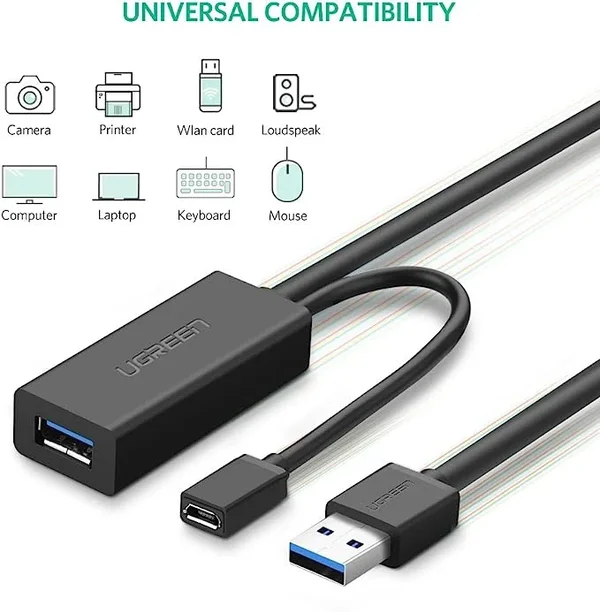UGREEN 20826 USB 3.0 Extension Cable 5M – High Speed USB-A Male to Female Data & Power Extension Cable