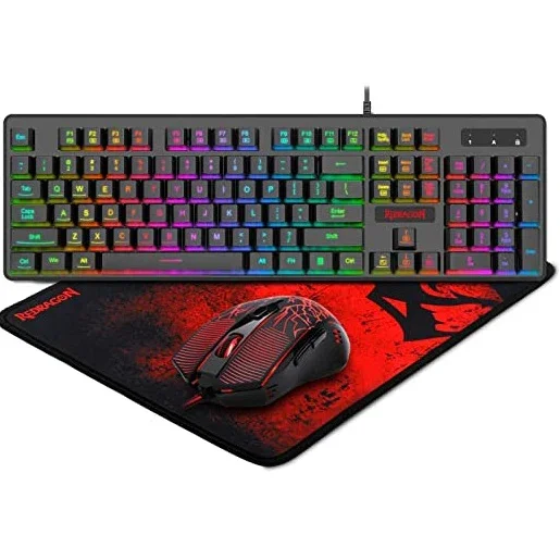 Redragon S107 RGB 3-in-1 Gaming Combo – K509 RGB Gaming Keyboard, M608 Gaming Mouse & P016 Gaming Mouse Pad