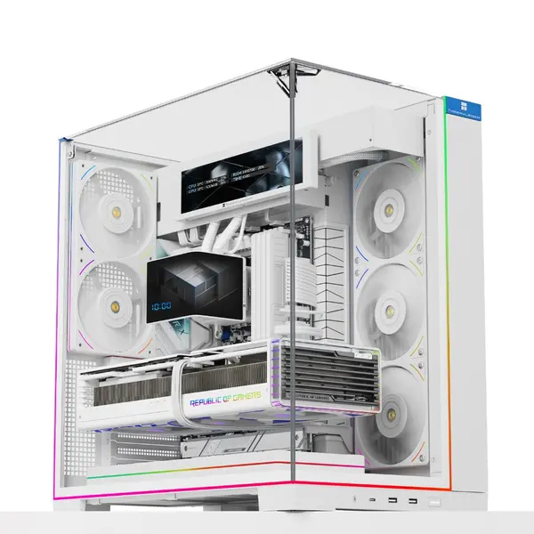 Thermalright TR-A70 Vision Case White with 9.16-Inch LCD Display