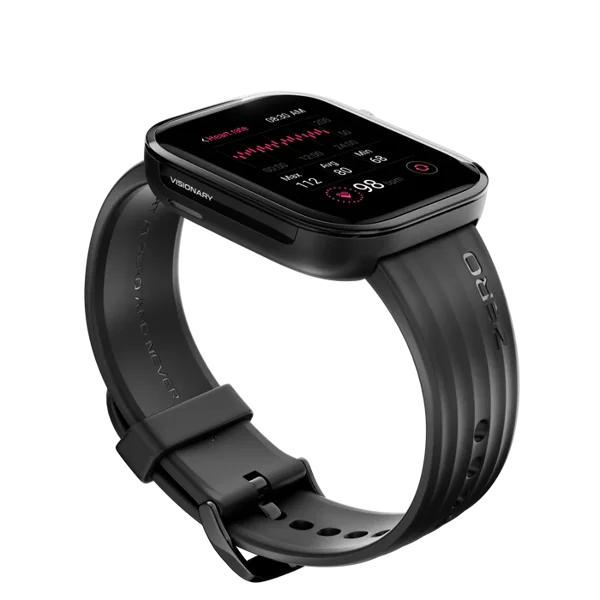 Zero Lifestyle Visionary AMOLED Smartwatch – Black Silicone