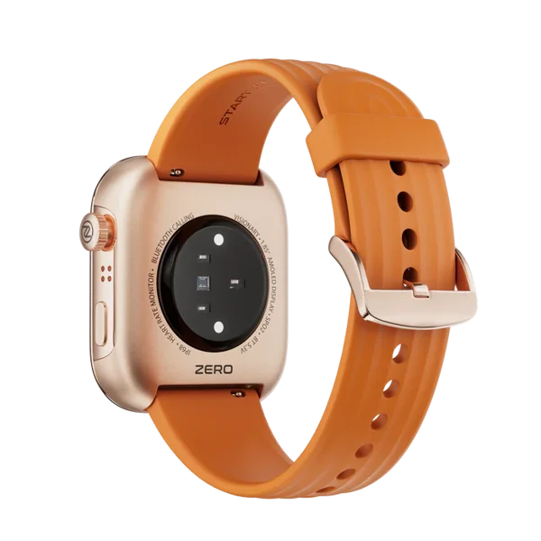Zero Lifestyle Visionary AMOLED Smartwatch – Bluetooth Calling, AMOLED Display, AI Voice Assistant, Fitness Smart Watch (Orange Silicone)