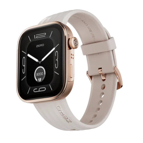 Zero Lifestyle Visionary AMOLED Smartwatch – Bluetooth Calling Smart Watch (Starlight Silicone)