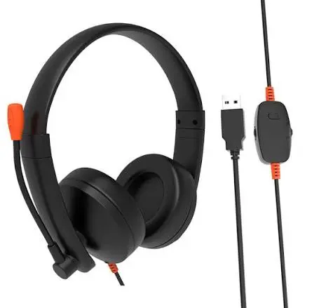 Meetion HP003U Black USB Office Headset – Omnidirectional Mic, Wired